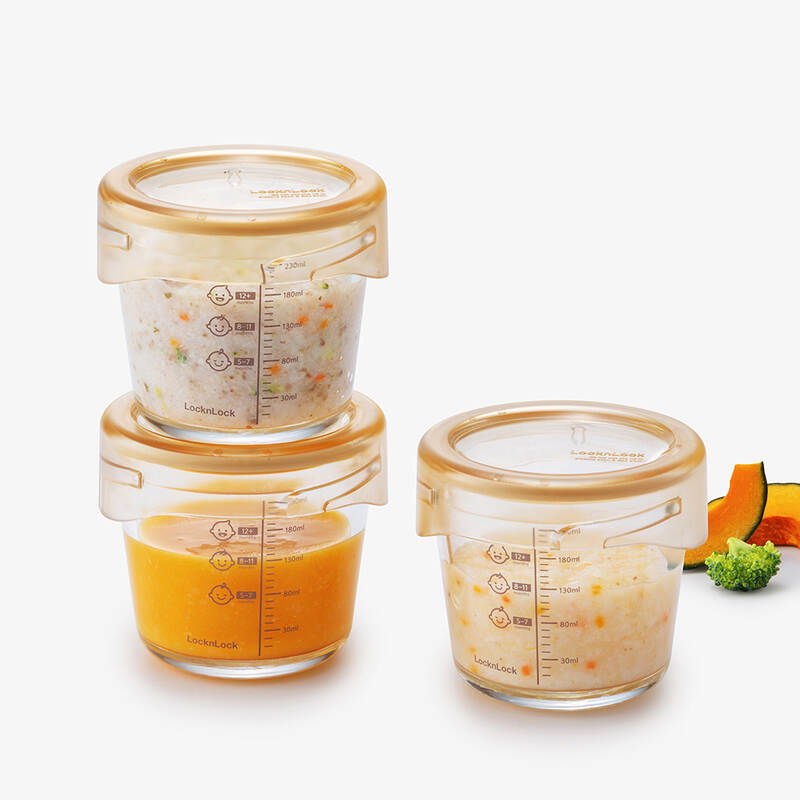 Hộp Thủy Tinh Đựng Thức Ăn Cho Bé 280ml*3 - Màu Ngà - LLG542S3IVY, , large image number null